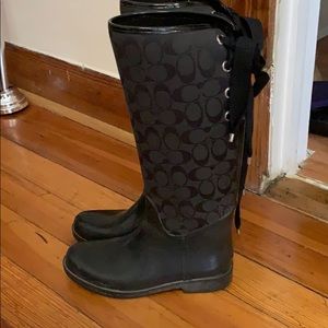 Coach Black Rainboots